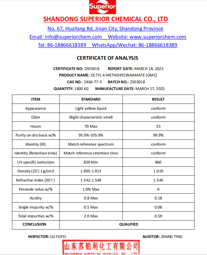 Octyl 4-methoxycinnamate CAS No: 5466-77-3 5 Octyl 4-methoxycinnamate CAS No: 5466-77-3 - Image 5