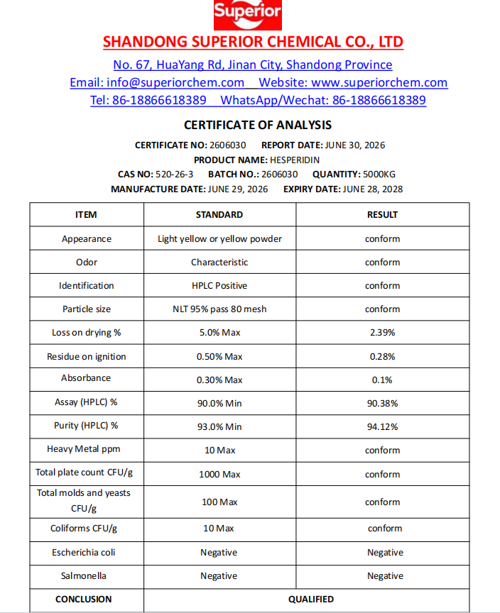 Hesperidin Powder CAS No: 520-26-3 5 Hesperidin